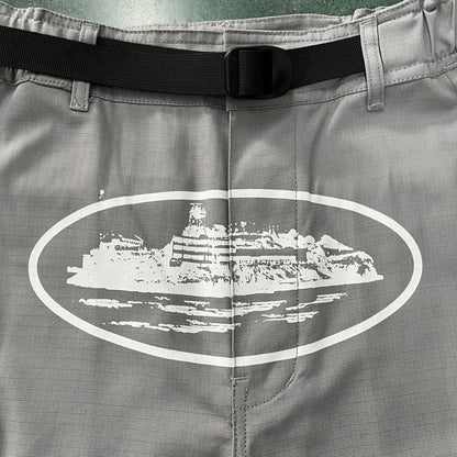 "alcatraz" cargo shorts grey