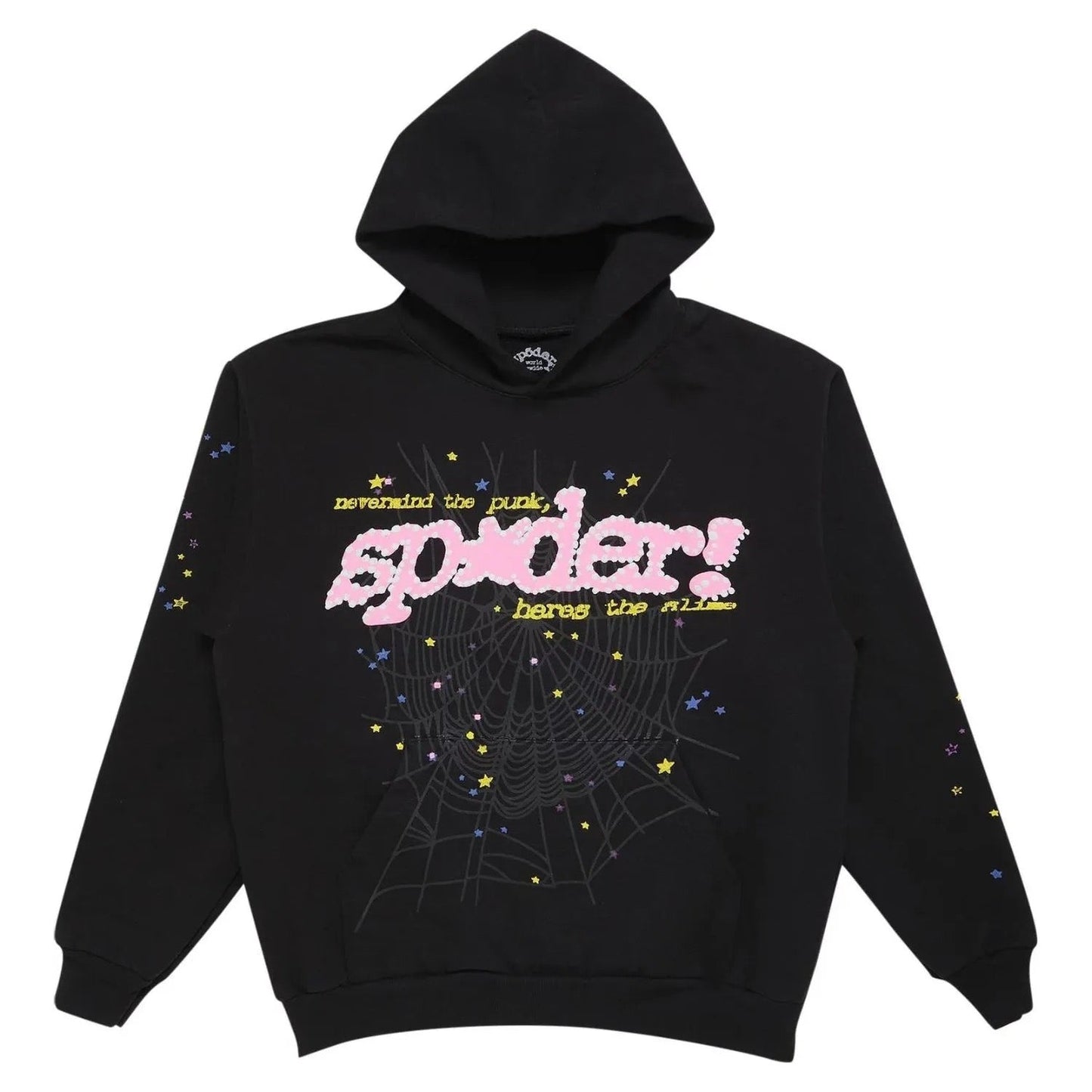 "Sp5der-Hoodie" Black and Pink