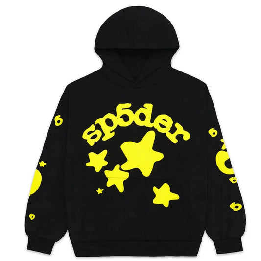"Sp5der-Hoodie" Black and Yellow